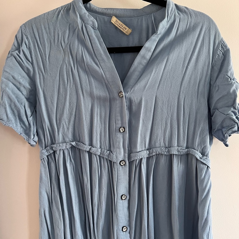Blue Button Dress - Picture 2 of 3